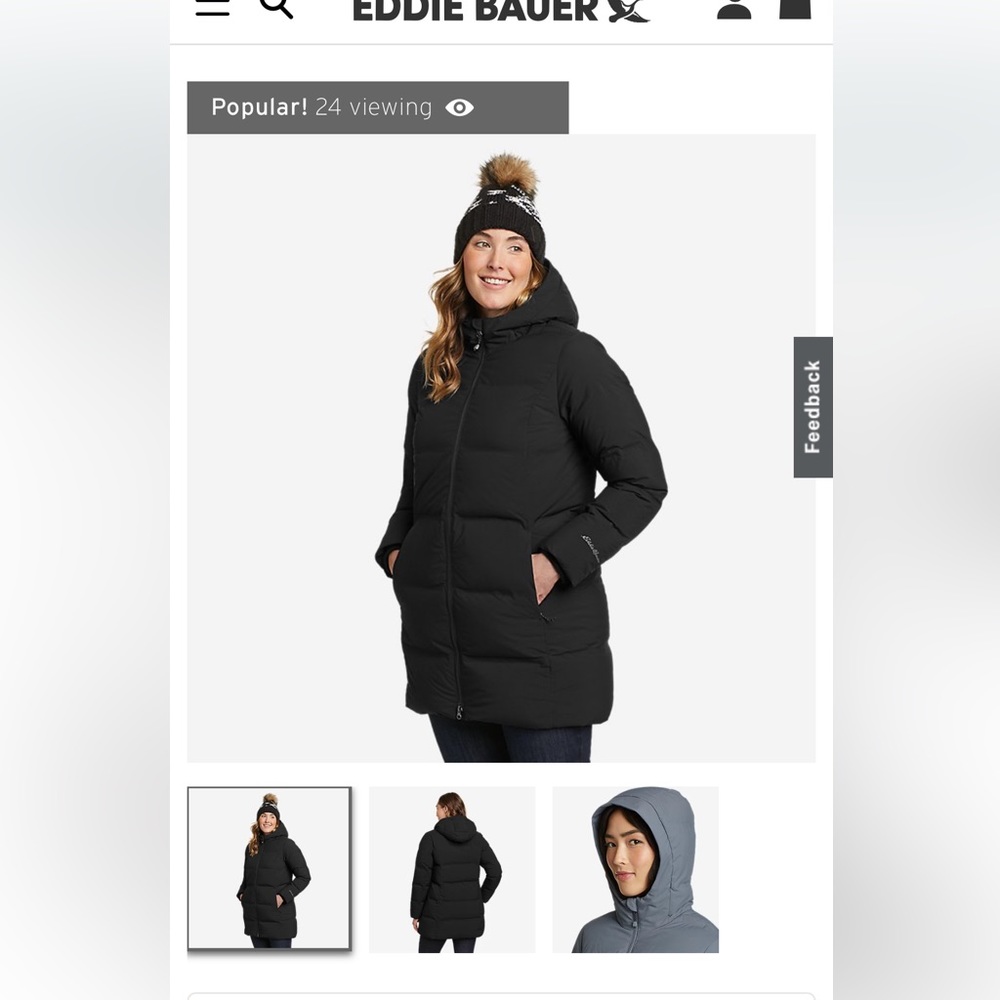 Eddie Bauer Women’s Down Coat Size Medium